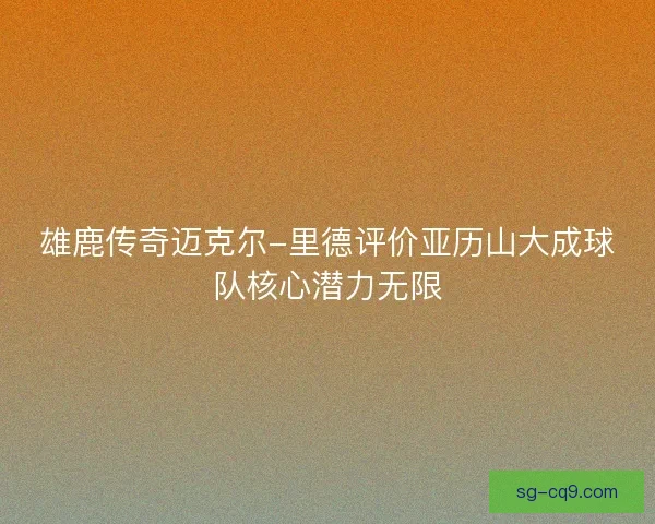 雄鹿传奇迈克尔-里德评价亚历山大成球队核心潜力无限