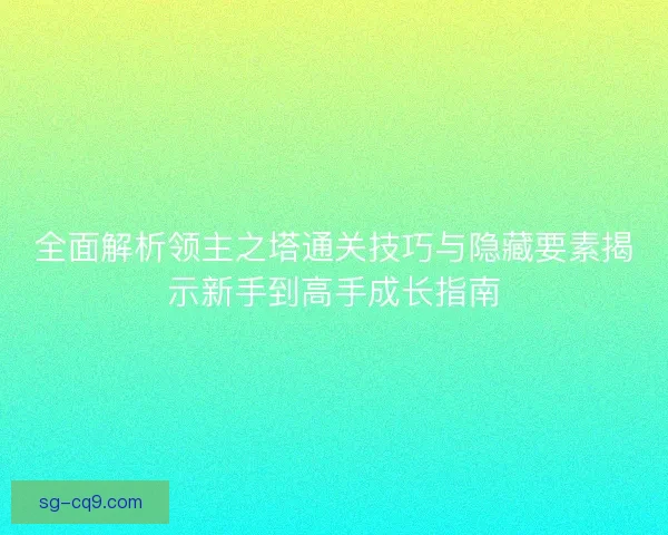 全面解析领主之塔通关技巧与隐藏要素揭示新手到高手成长指南