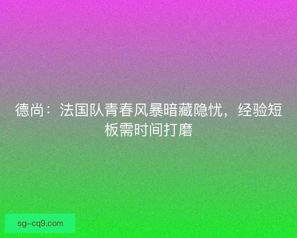 德尚：法国队青春风暴暗藏隐忧，经验短板需时间打磨