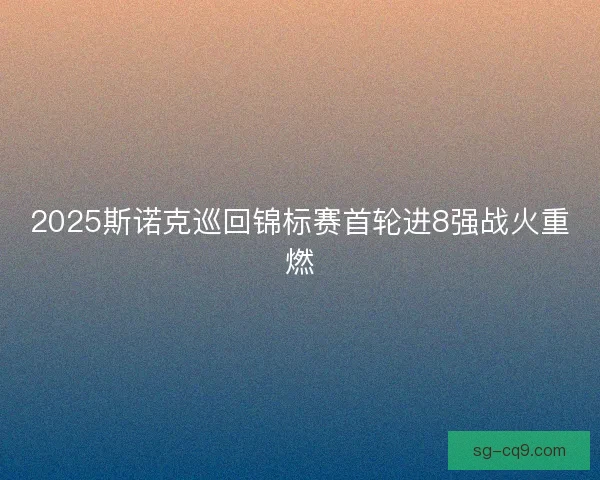 2025斯诺克巡回锦标赛首轮进8强战火重燃